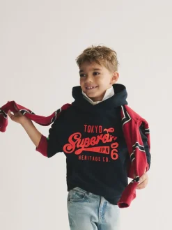 Marineblauw - Superdry hoodie met logo