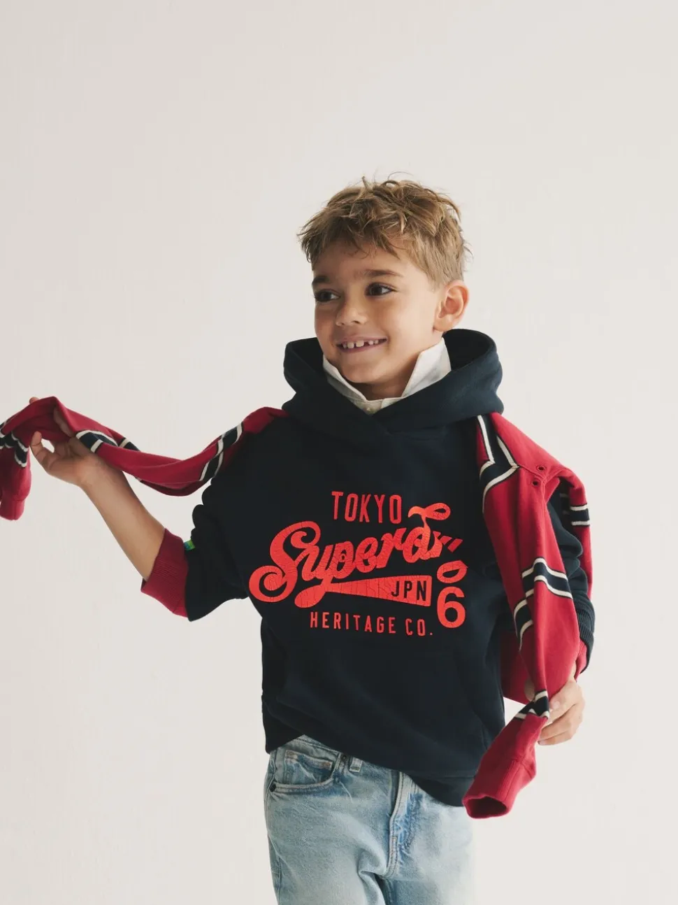 Marineblauw - Superdry hoodie met logo
