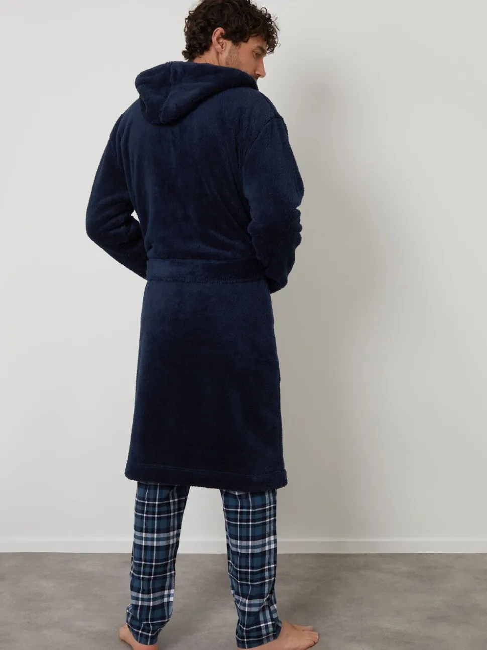 Marineblauw - Threadbare - Behaaglijke kamerjas met capuchon