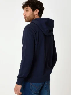 Marineblauw - Threadbare - Hoodie met rits
