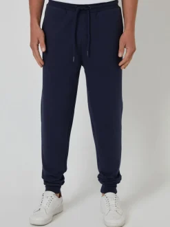 Marineblauw - Threadbare - Katoenen Blend joggingbroek