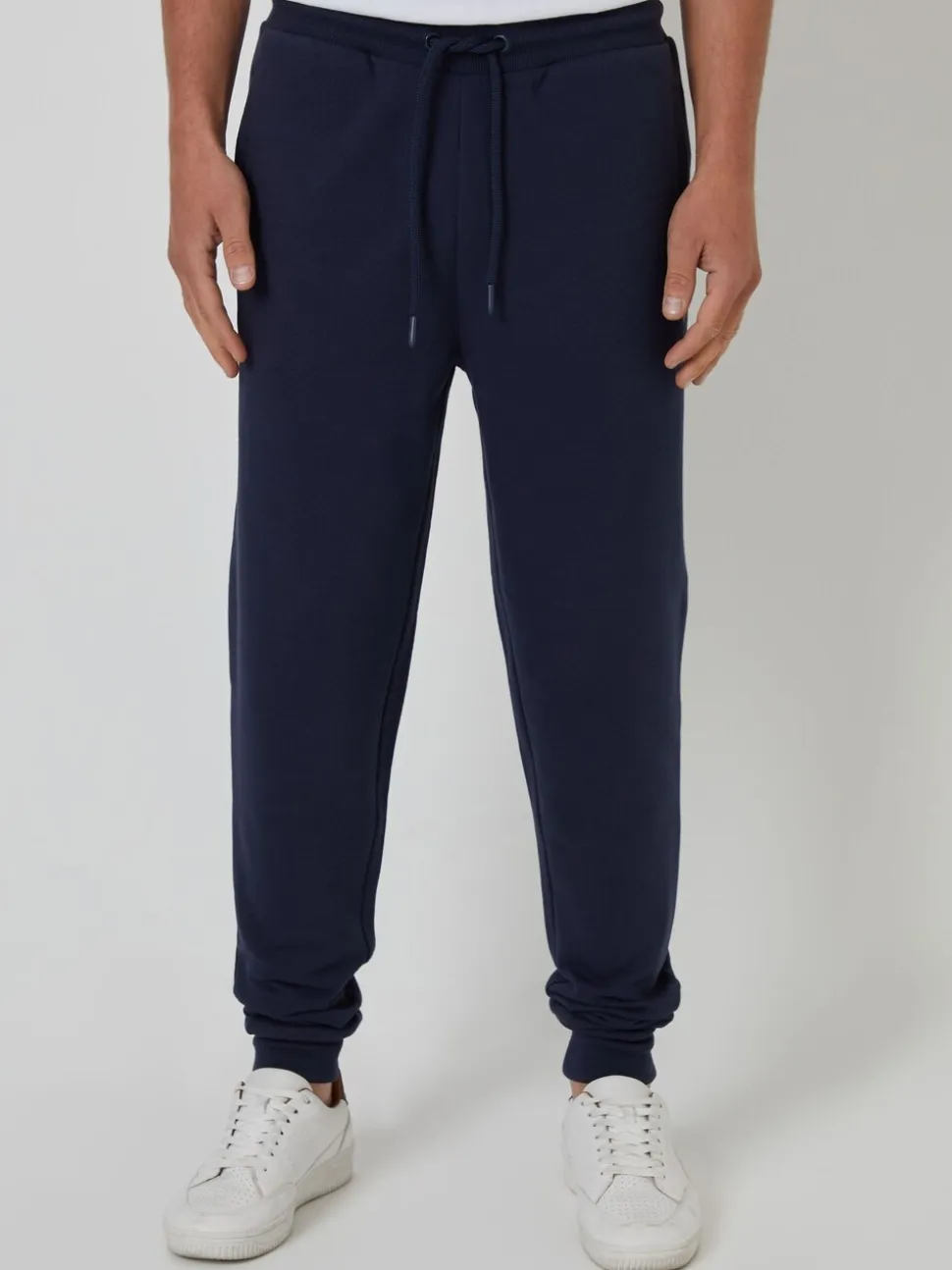 Marineblauw - Threadbare - Katoenen Blend joggingbroek