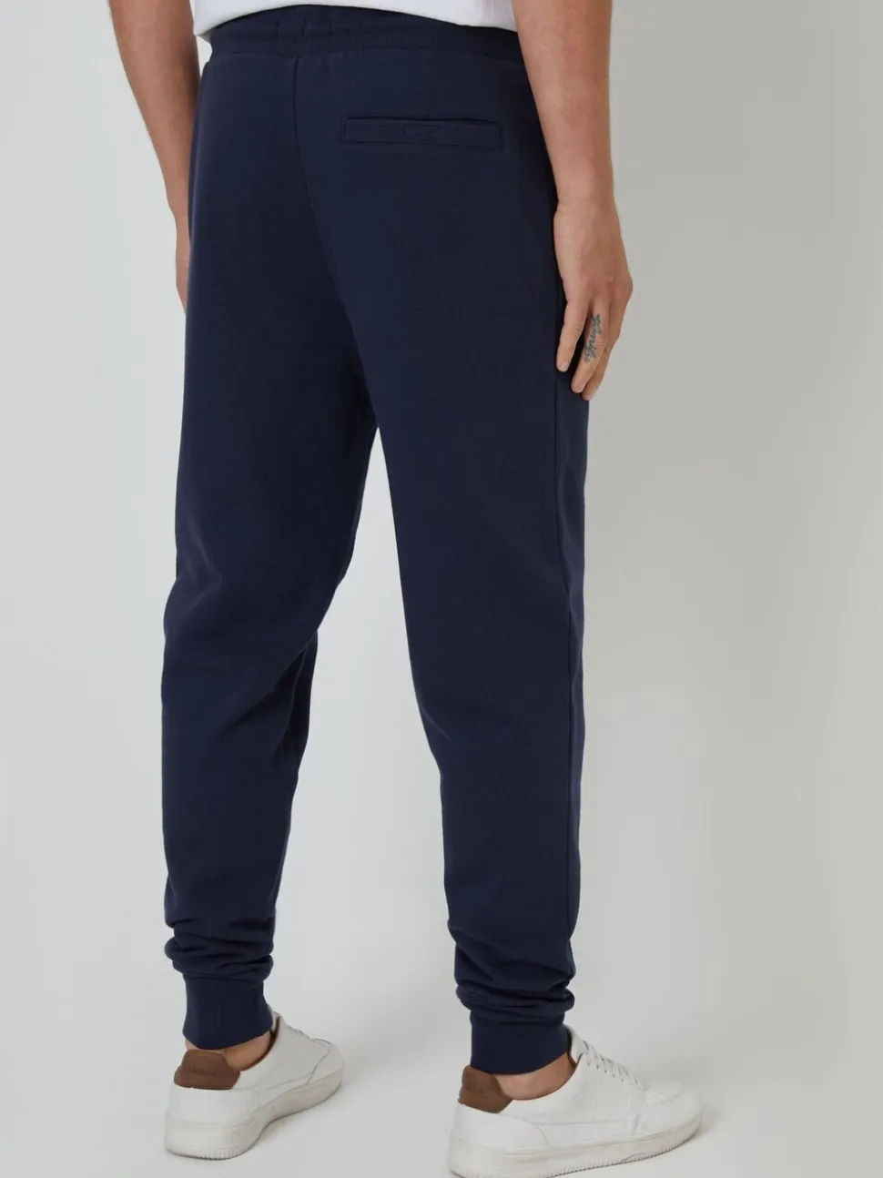 Marineblauw - Threadbare - Katoenen Blend joggingbroek