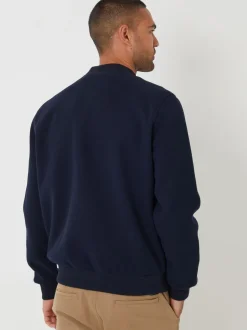 Marineblauw - Threadbare Faux Wool Brushed Bomber Jacket