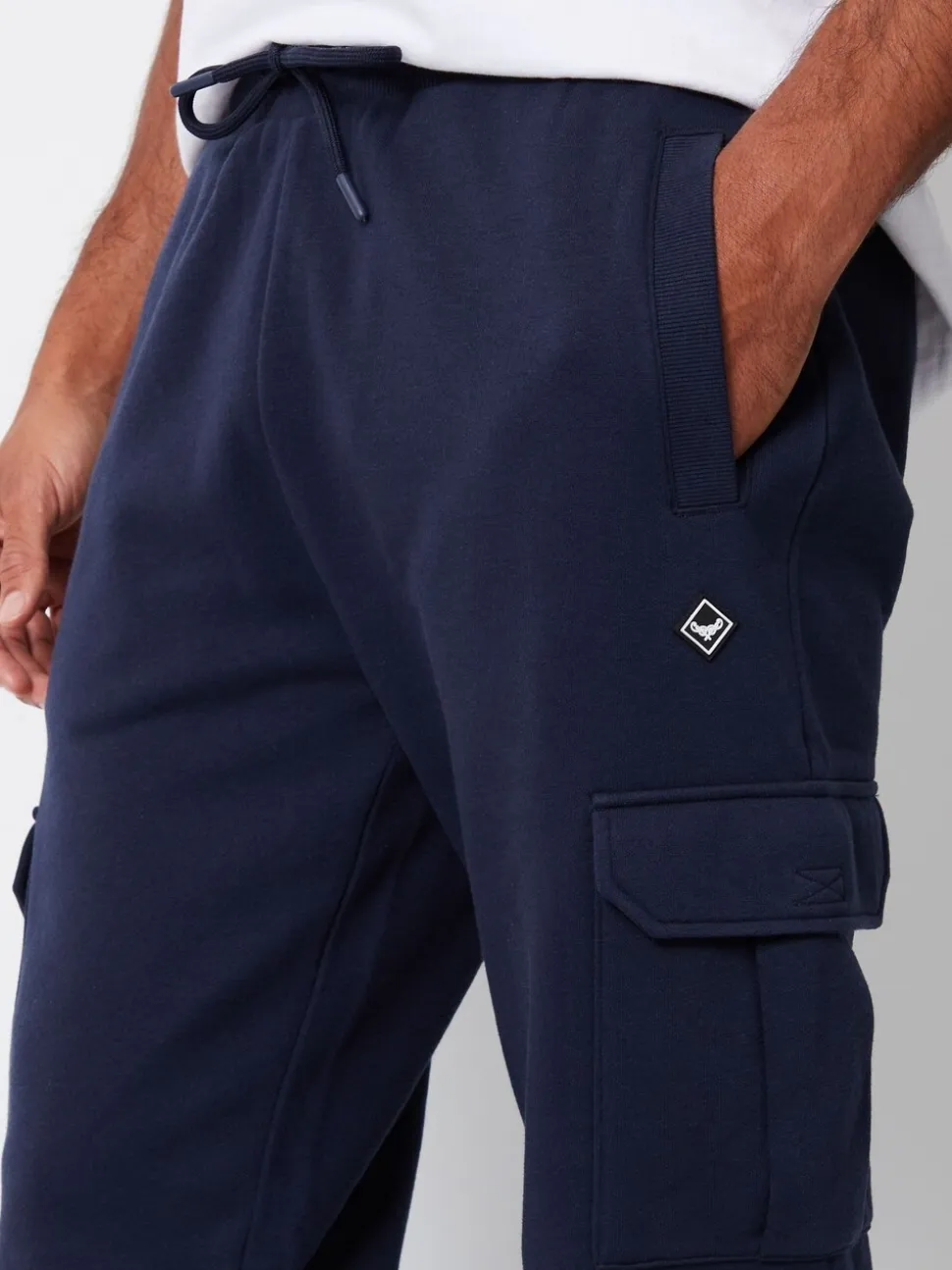 Marineblauw - Threadbare joggingbroek in cargostijl