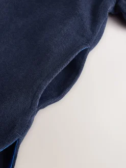 Marineblauw - Towelling Poncho (3-16yrs)