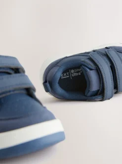 Marineblauw - Trainers met Klittenbandsluiting en twee banden