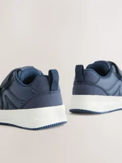 Marineblauw - Trainers met Klittenbandsluiting en twee banden