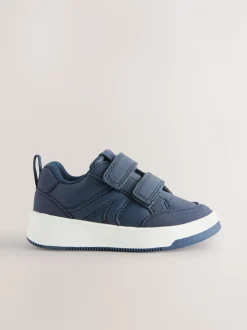 Marineblauw - Trainers met Klittenbandsluiting en twee banden