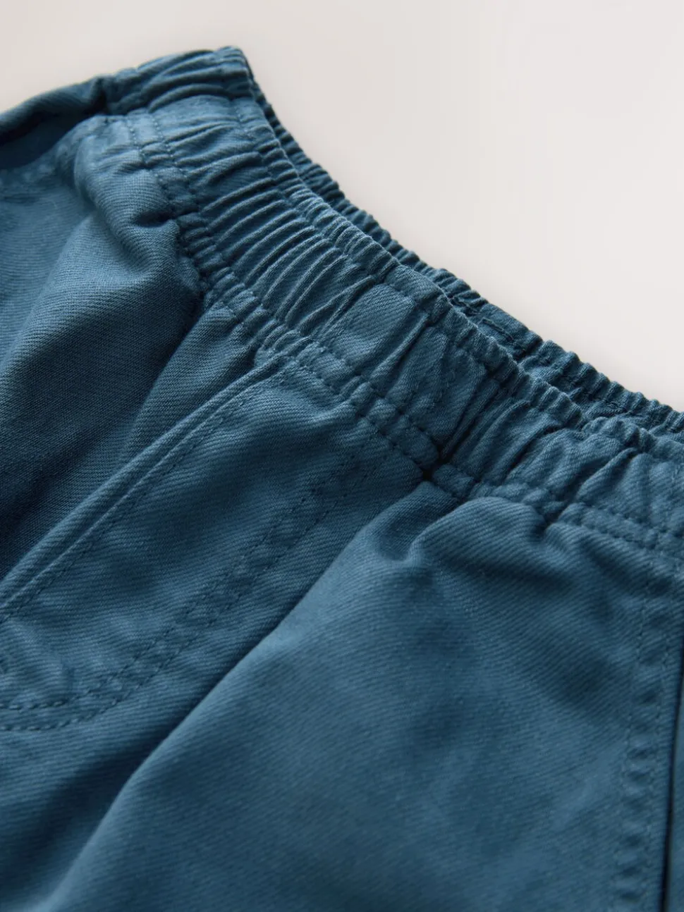Marineblauw - Twill jeans met aantrekkoord (3-16jr)