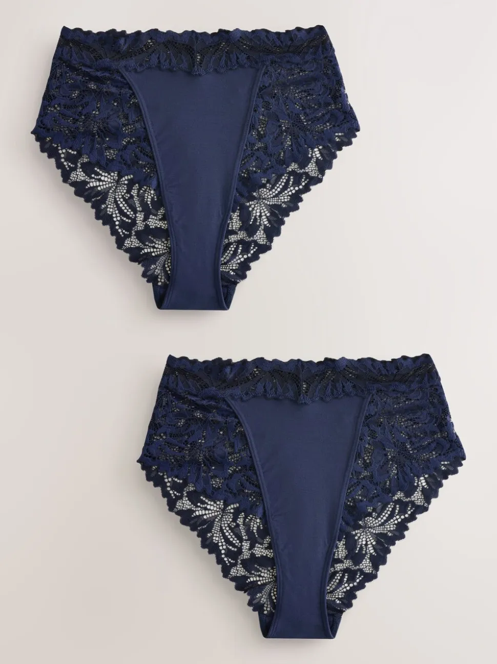 Marineblauw - Ultimate Comfort kanten slip verpakking van 2