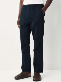 Marineblauw - Vermoeidheidszakken Katoen-linnen broek