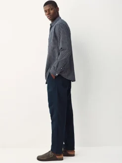 Marineblauw - Vermoeidheidszakken Katoen-linnen broek