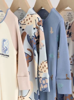 Marineblauw - Verpakking van 4 baby pyjama's met tweewegrits (0mnd -2jr)