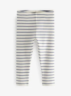 Marineblauw - Verpakking van 5 geribbelde Leggings (3mnd -7jr)