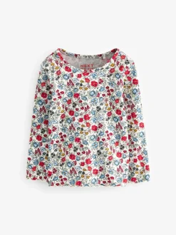 Marineblauw - Verpakking van 5 geribbelde tops met lange mouwen (3mnd -7jaar)
