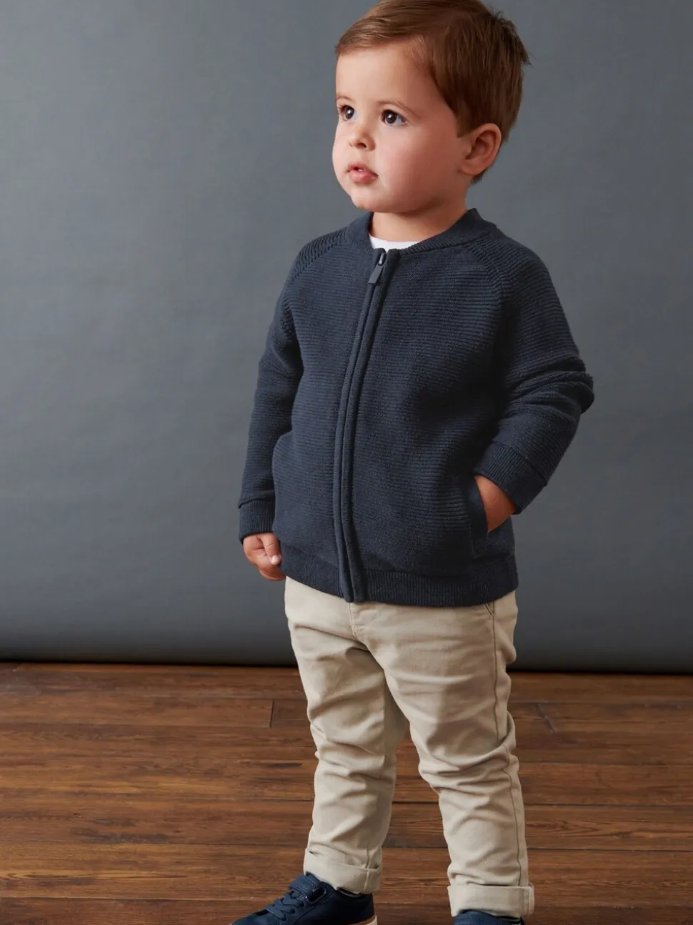 Marineblauw - Vest met ritssluiting (3 mnd-7 jr)