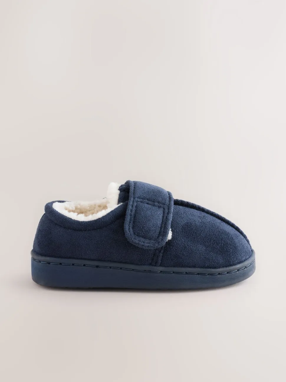 Marineblauw - Warm gevoerde pantoffels met kuipzool