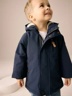 Marineblauw - Waterdichte parka met borgvoering (3mnd -7jr)