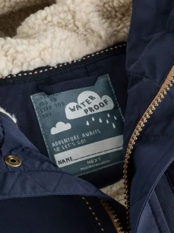 Marineblauw - Waterdichte parka met borgvoering (3mnd -7jr)
