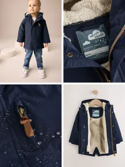 Marineblauw - Waterdichte parka met borgvoering (3mnd -7jr)