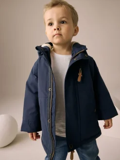 Marineblauw - Waterdichte parka met borgvoering (3mnd -7jr)