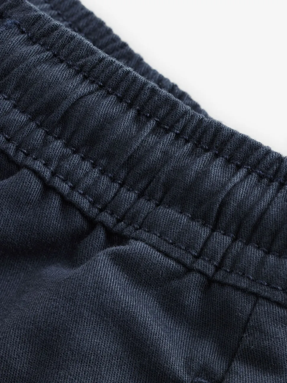Marineblauw - Wijde pijpen 100% katoenen chino broek met elastische tailleband (3mnd-7jr)