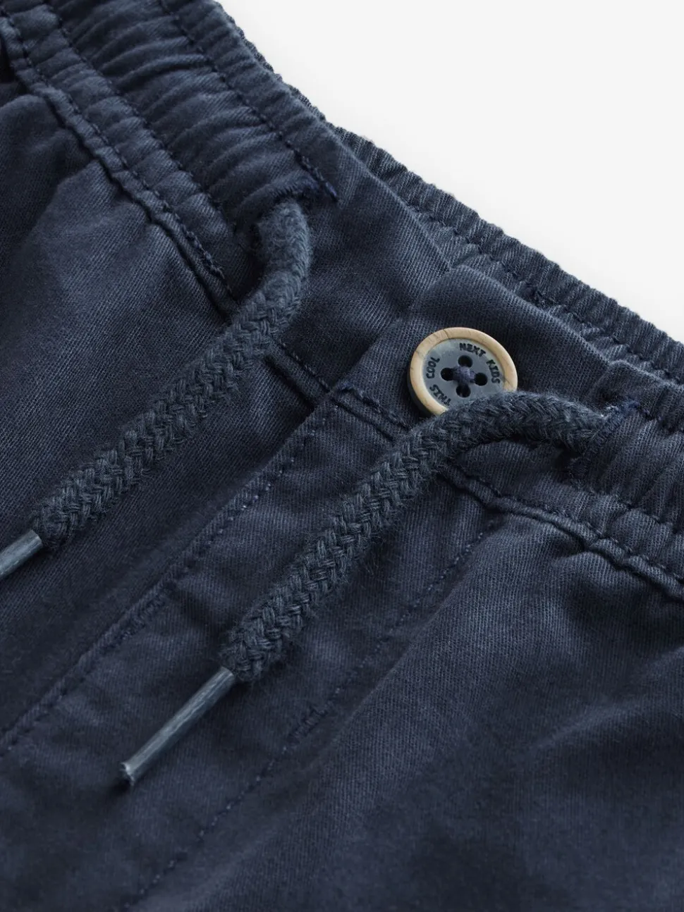 Marineblauw - Wijde pijpen 100% katoenen chino broek met elastische tailleband (3mnd-7jr)