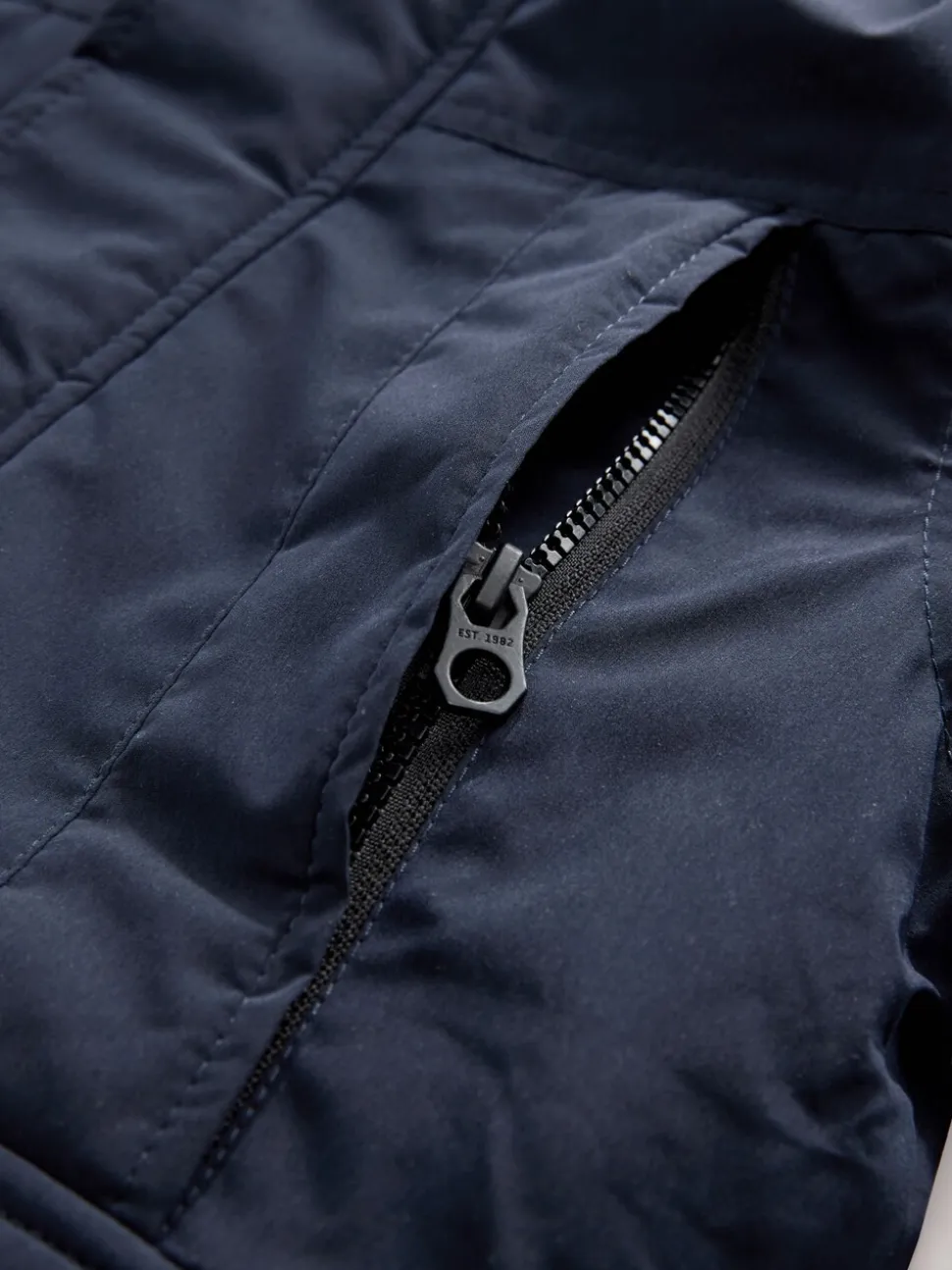 Marineblauw - Zware regenbestendige parka met imitatiebontrand (3-16jr)
