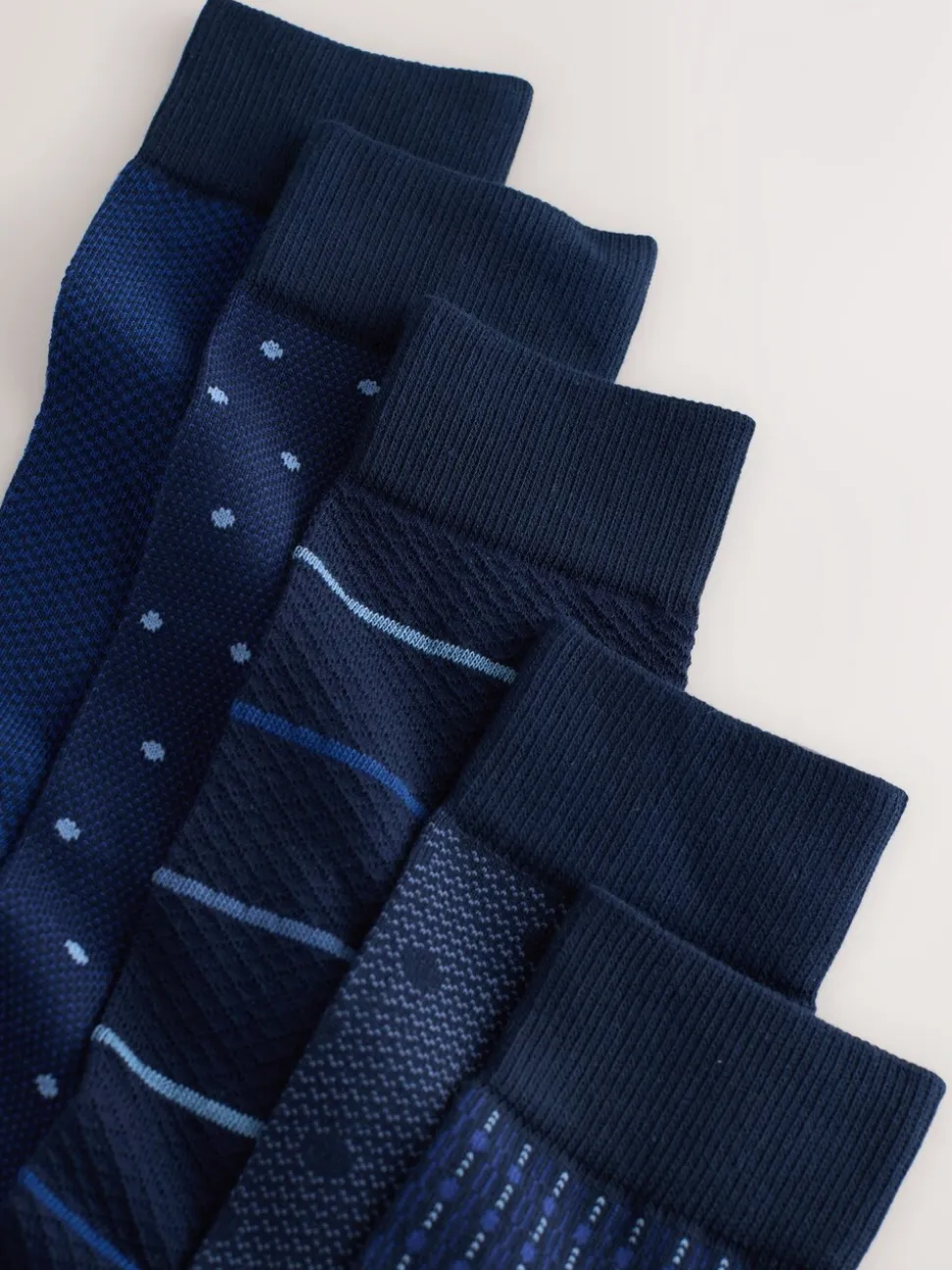 Marineblauw Blauw - 5 Paar modieuze sokken met patroon