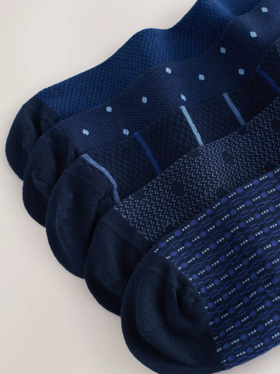 Marineblauw Blauw - 5 Paar modieuze sokken met patroon