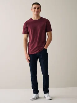 Marineblauw/ blauwgroen/ wit/ zwart/ groen/ bordeauxrood - Normale Pasvorm - Essential katoenen T-shirts verpakking van 6