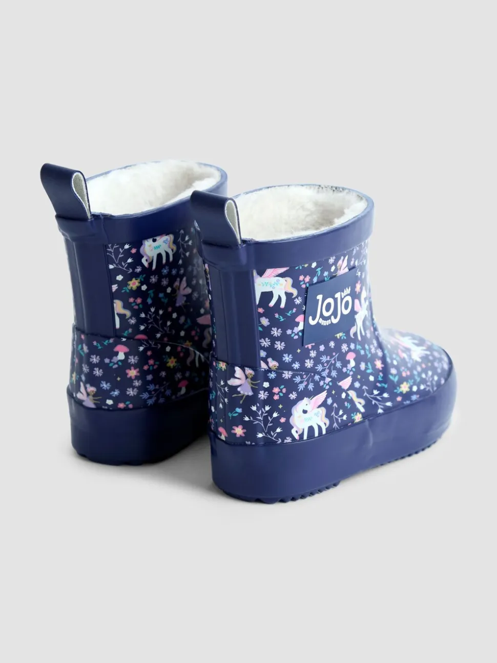 Marineblauw eenhoorn - JoJo Maman Bébé Print Cosy Short Wellies