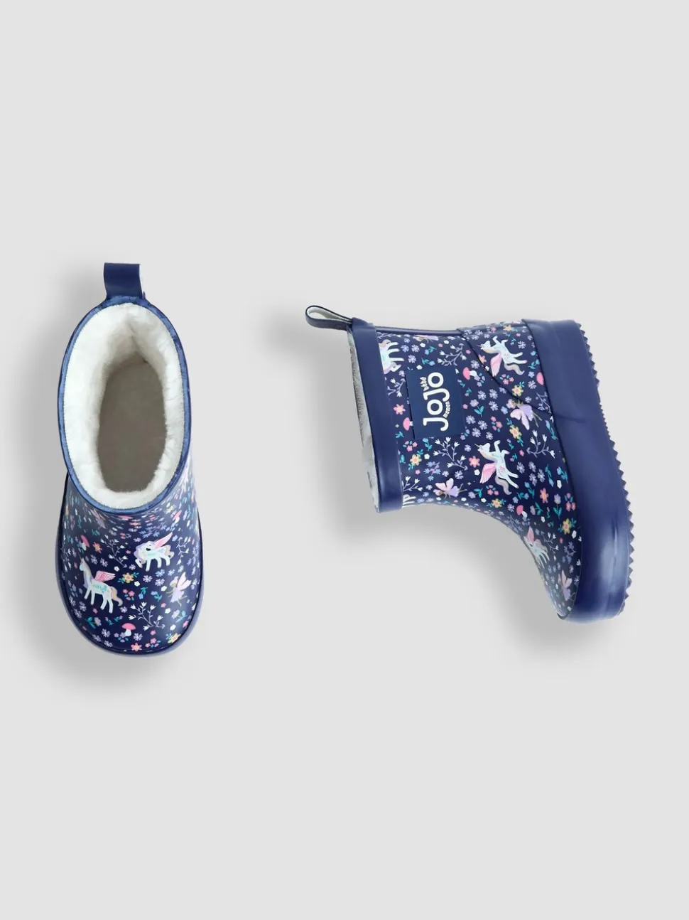 Marineblauw eenhoorn - JoJo Maman Bébé Print Cosy Short Wellies
