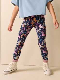 Marineblauw eenhoorn - Legging (3-16 jr)
