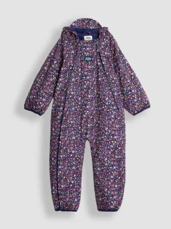 Marineblauw egel - JoJo Maman Bébé - Waterdicht regenpak met fleecevoering