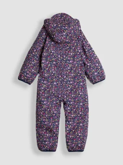 Marineblauw egel - JoJo Maman Bébé - Waterdicht regenpak met fleecevoering