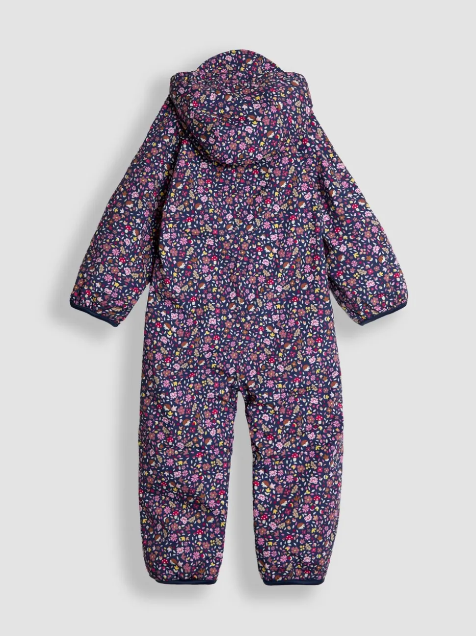 Marineblauw egel - JoJo Maman Bébé - Waterdicht regenpak met fleecevoering