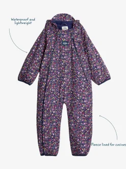 Marineblauw egel - JoJo Maman Bébé - Waterdicht regenpak met fleecevoering
