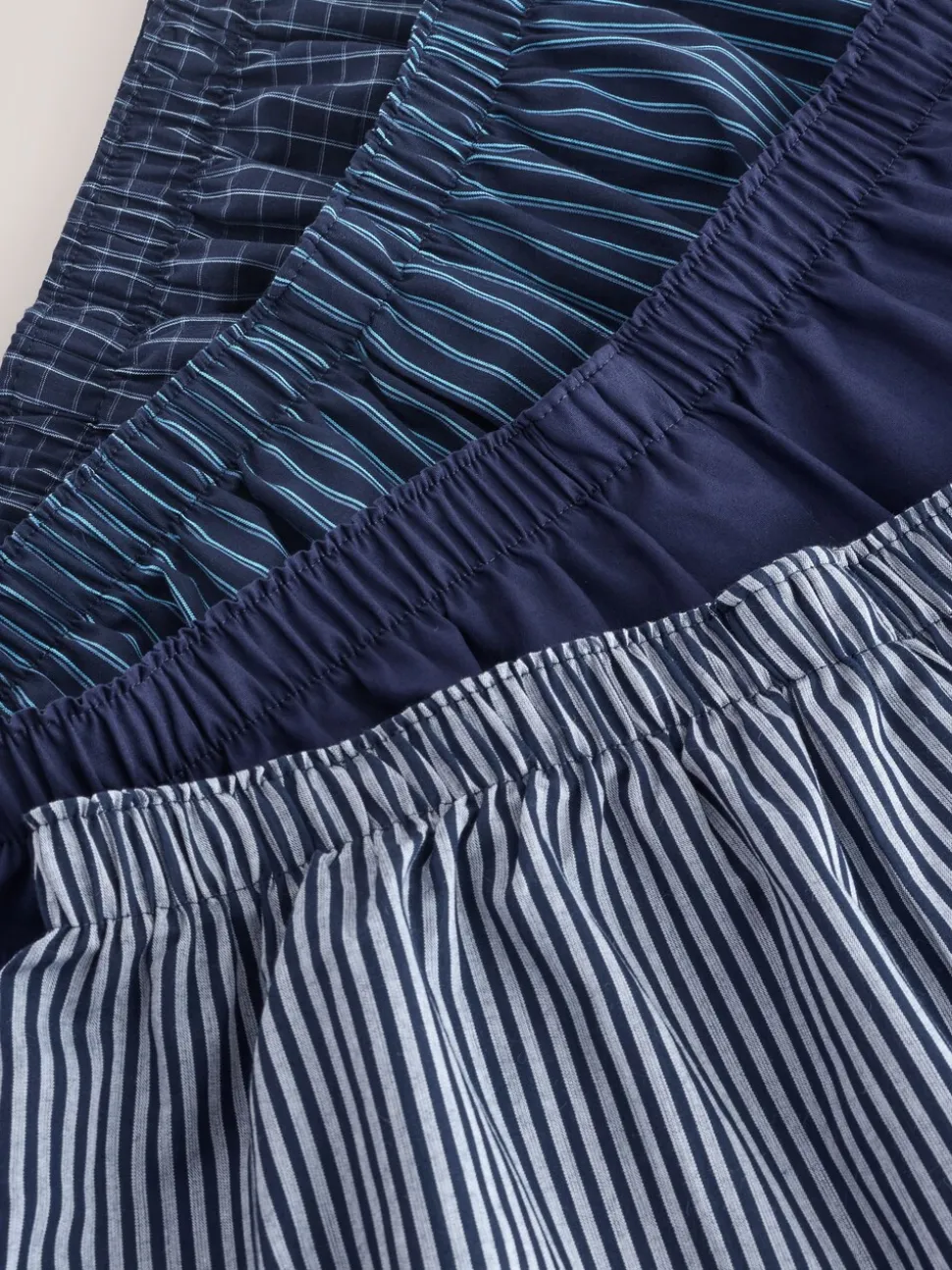 Marineblauw gemengd patroon - Verpakking van 4 - Geweven boxershorts van puur katoen