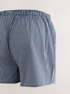 Marineblauw gemengd patroon - Verpakking van 8 - Geweven boxershorts van puur katoen