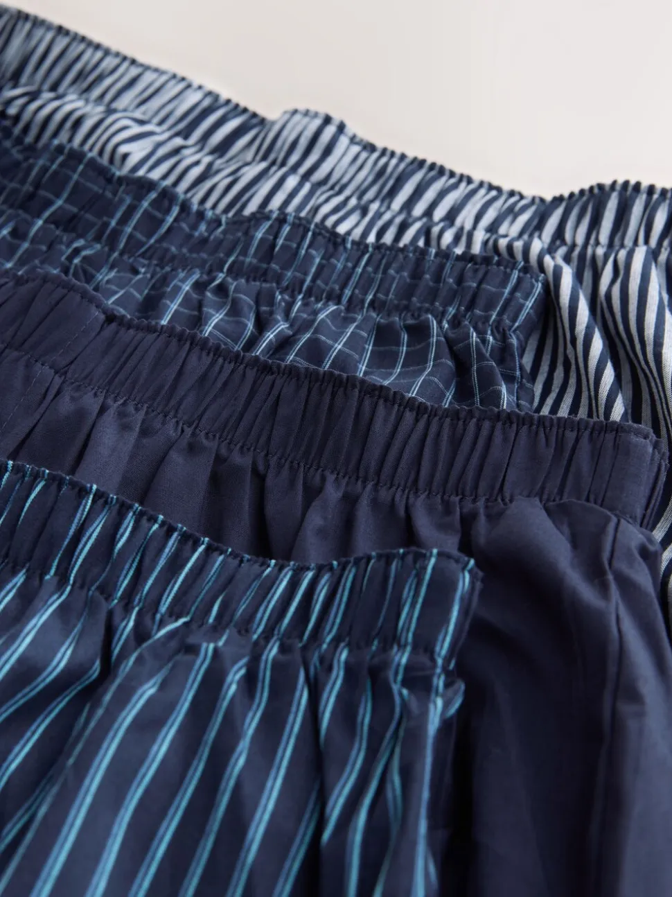 Marineblauw gemengd patroon - Verpakking van 8 - Geweven boxershorts van puur katoen