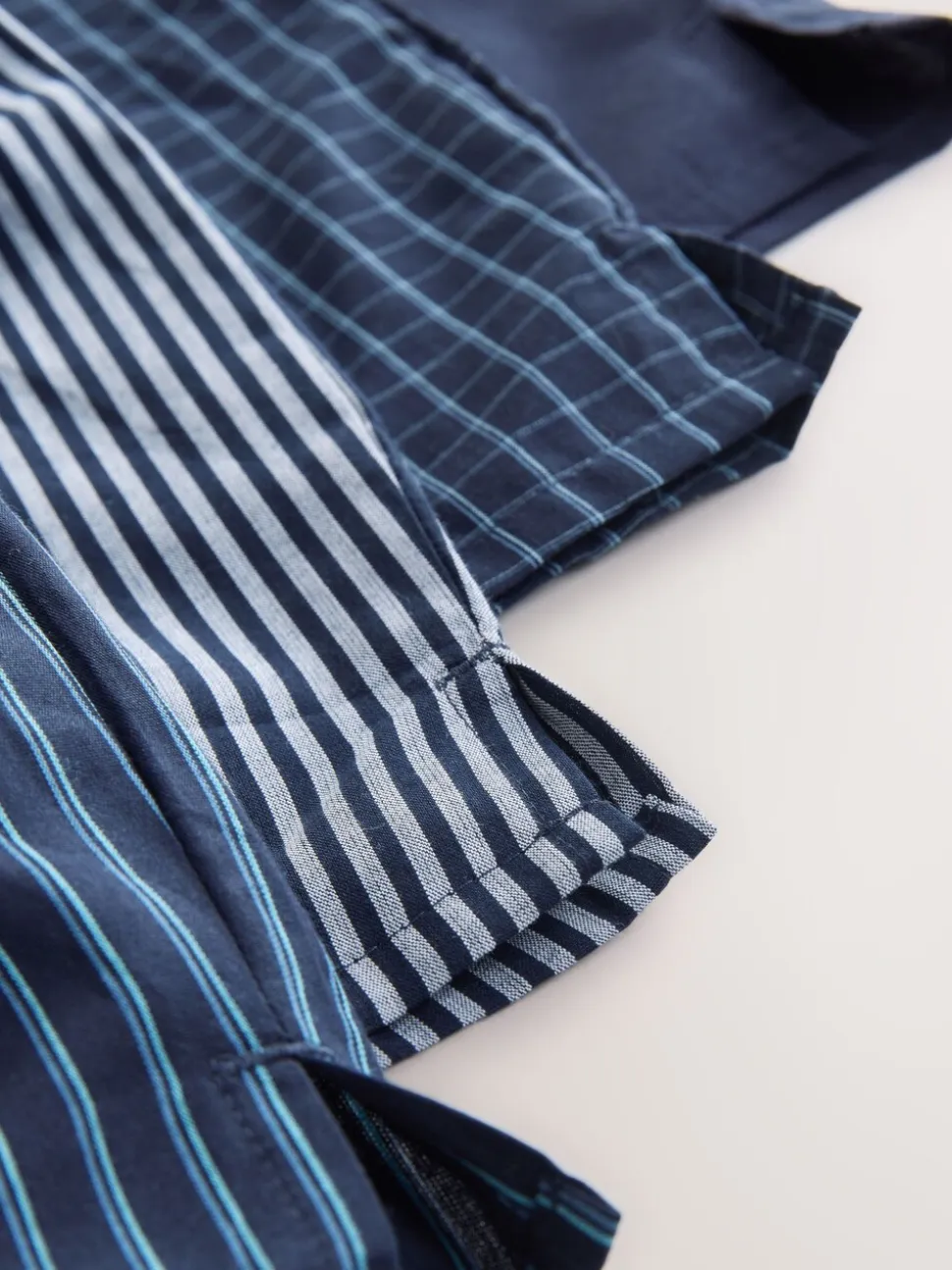 Marineblauw gemengd patroon - Verpakking van 8 - Geweven boxershorts van puur katoen