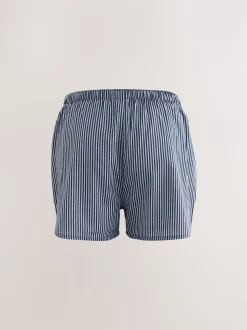 Marineblauw gemengd patroon - Verpakking van 8 - Geweven boxershorts van puur katoen