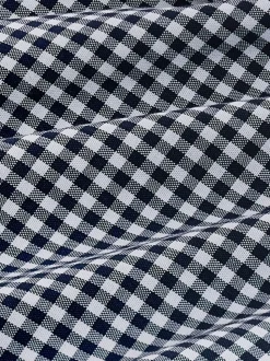 Marineblauw geruit - Eenvoudig te strijken Oxford-overhemd met knopen en standaard pasvorm