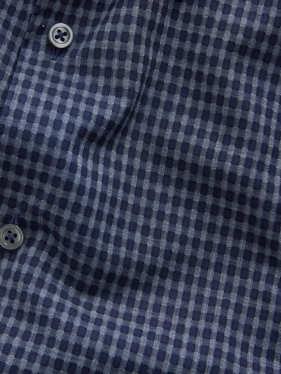 Marineblauw geruit - Long Sleeve Soft Touch Smart Shirt