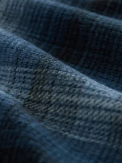 Marineblauw geruit - Motionflex - Behaaglijke pyjama met lange mouwen en boorden