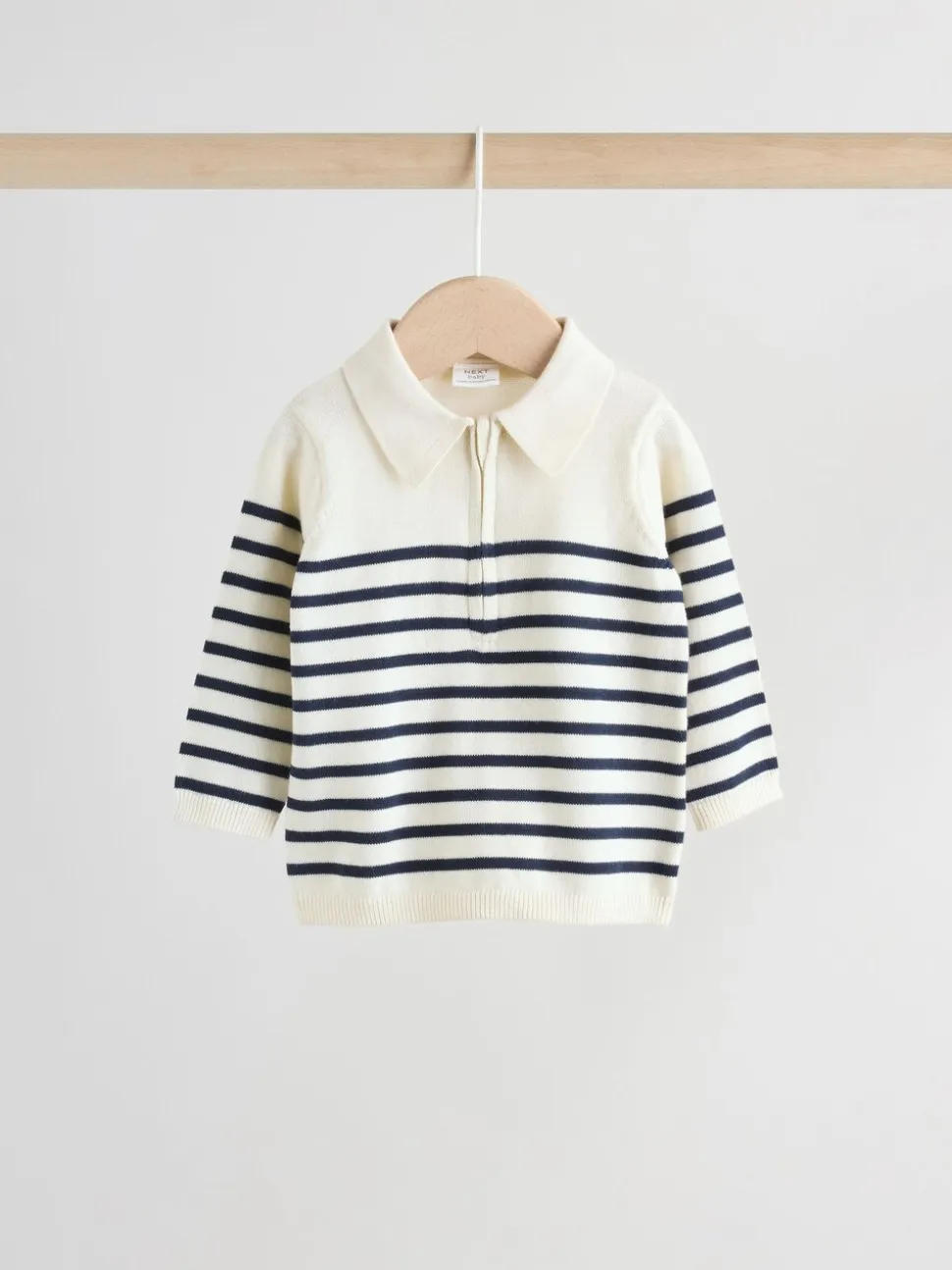 Marineblauw gestreept - Babyset van gebreide top en broek (0mnd-2jr)