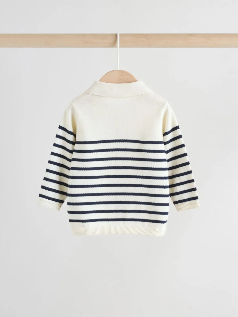Marineblauw gestreept - Babyset van gebreide top en broek (0mnd-2jr)