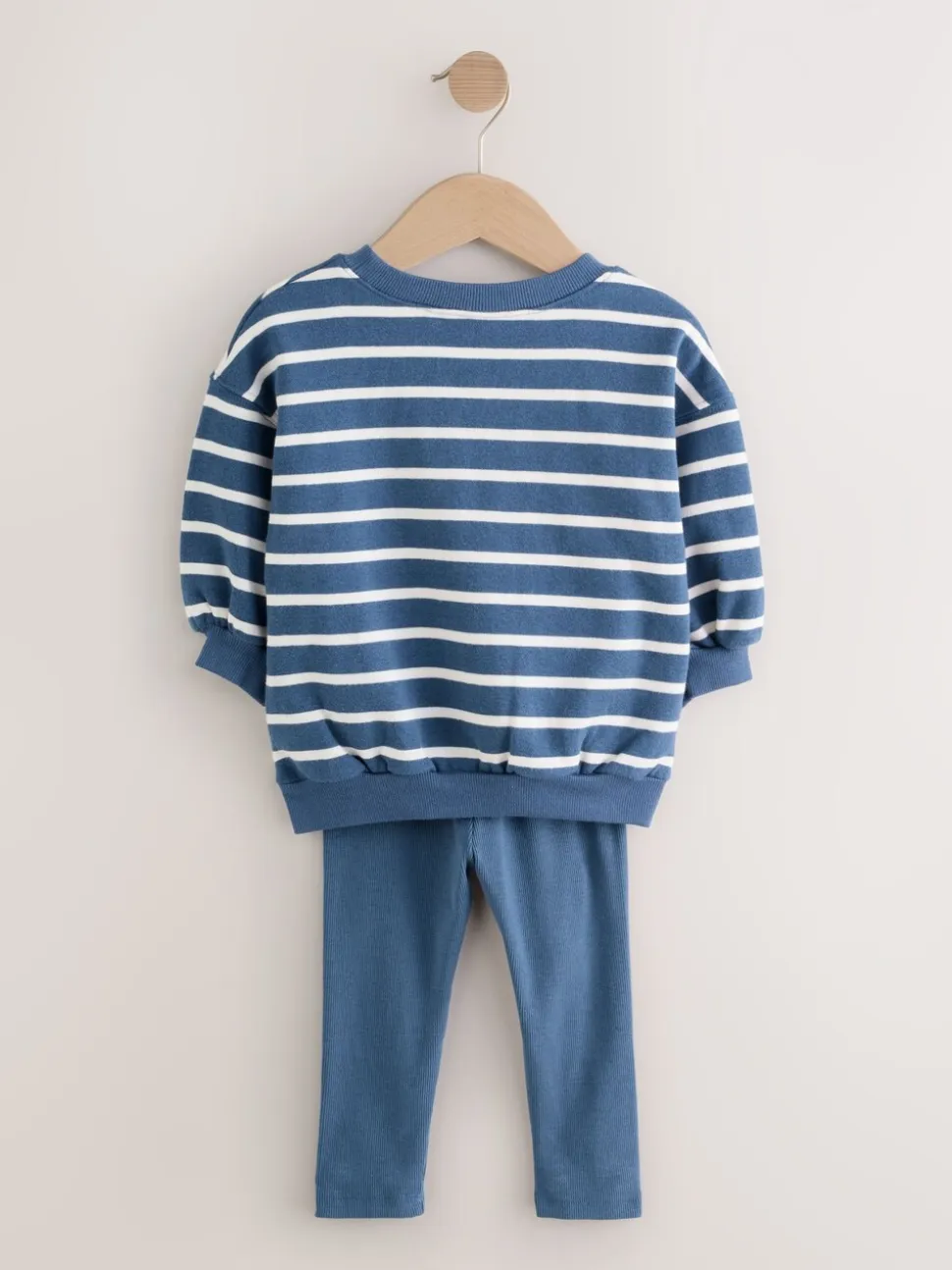 Marineblauw gestreept met personages - Set met sweatshirt en legging (3 mnd-7 jr)